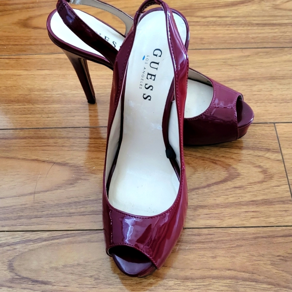 Deep red Guess slingback shoes